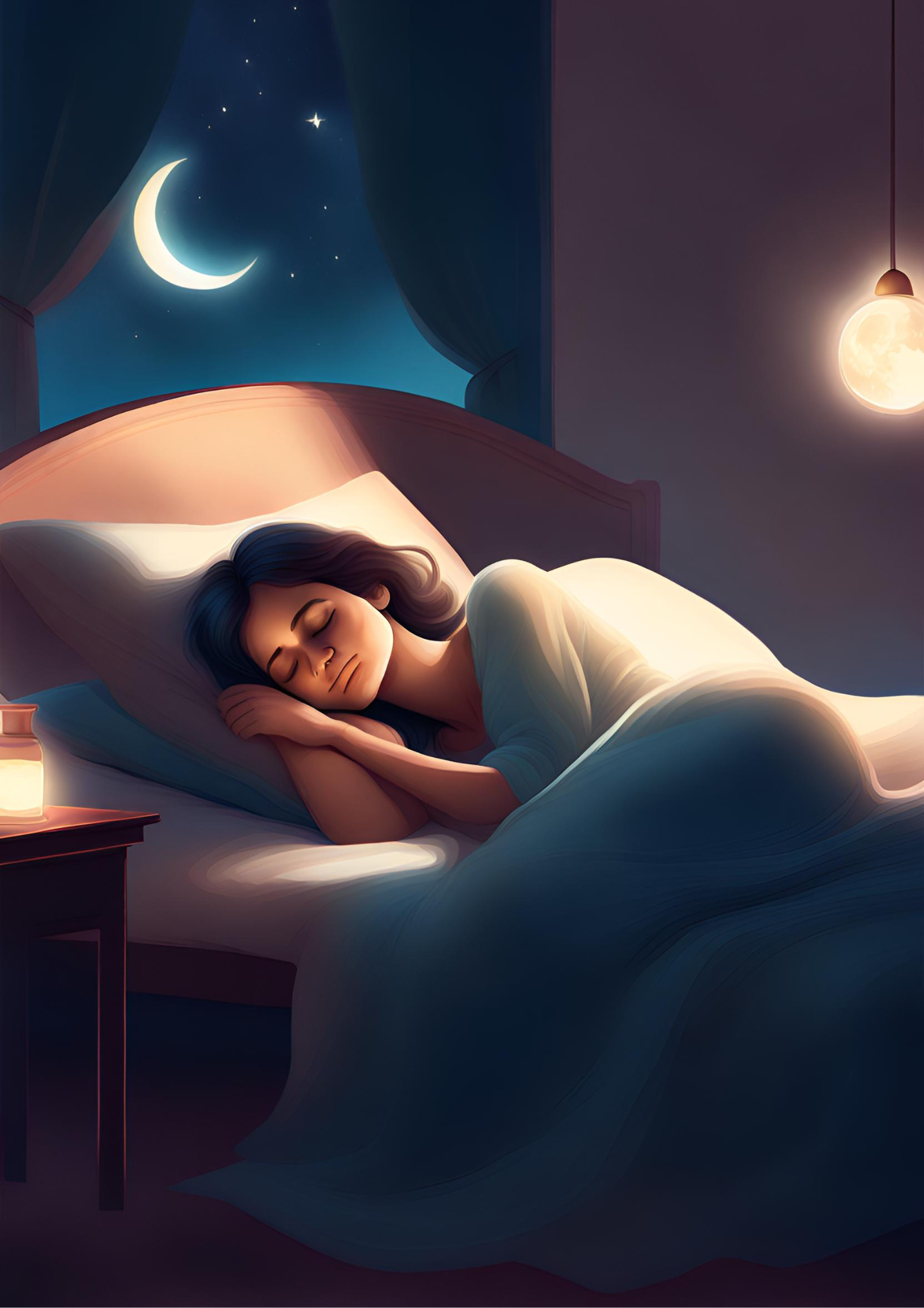 "Illustration d'une personne qui dort, représentant la vision de Blane pour un sommeil paisible