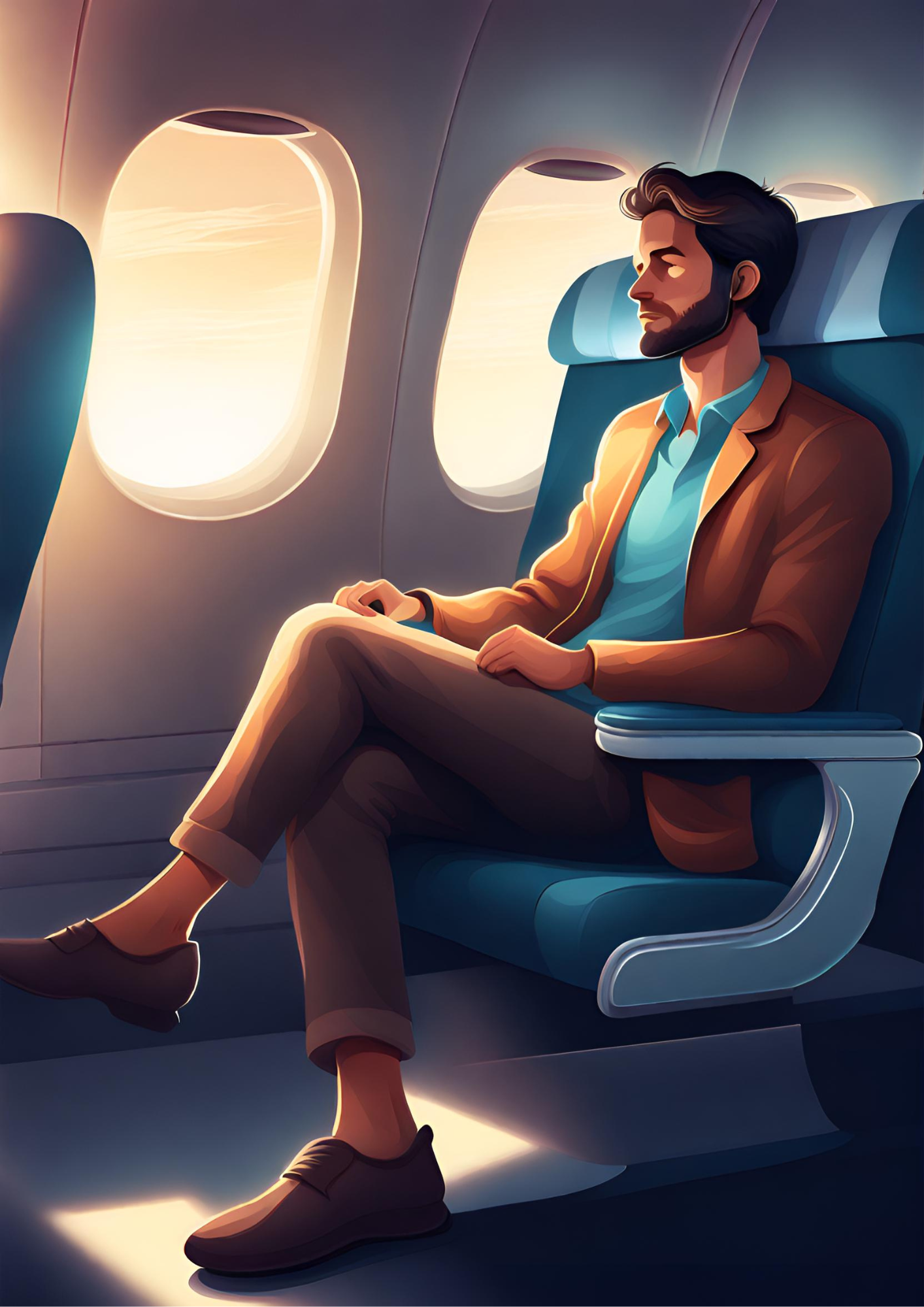 Illustration d'une personne en voyage, symbolisant la vision de Blane pour des voyages confortables