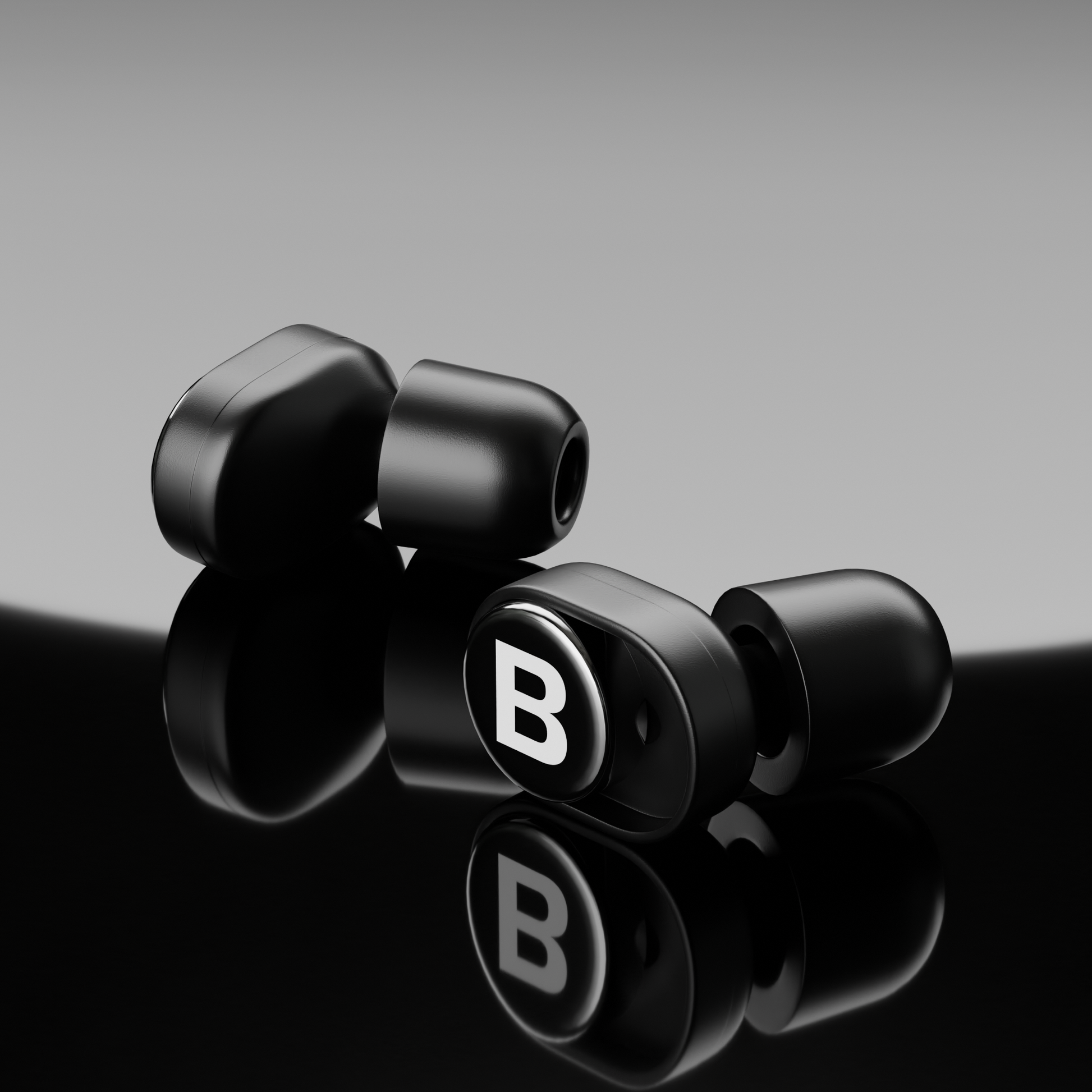 QuietPlugs bouchons d oreilles posés, angle trois quarts pour isolation sonore