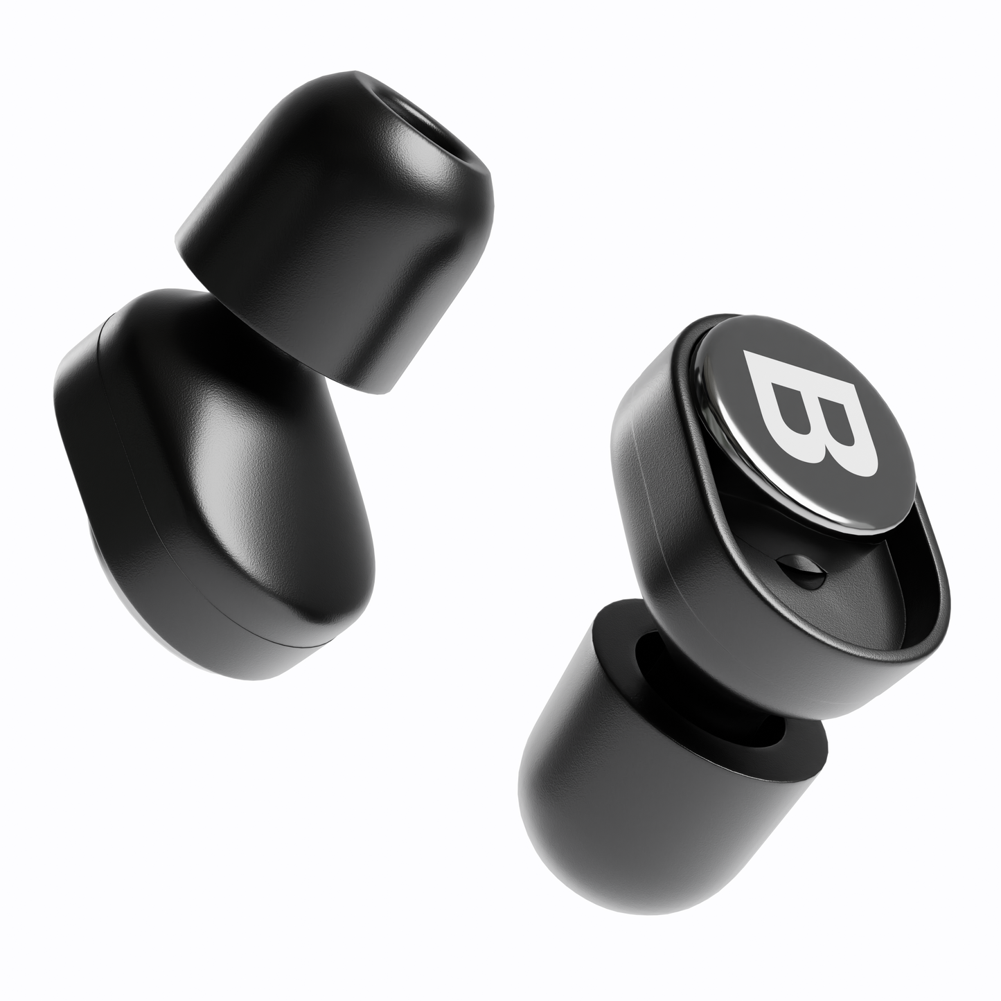 Bouchons d’oreilles QuietPlugs anti-bruit, vue de dessus sur fond blanc